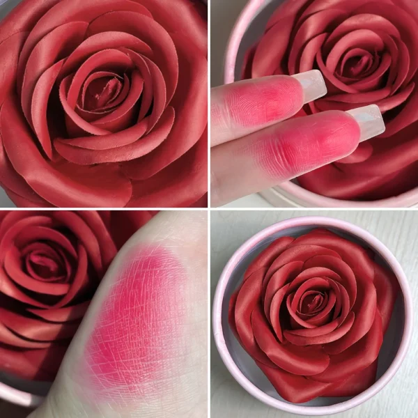 3D Petal Rose Makeup Blush 4 colors Gift Highlighter Rare Beauty Blush Rubor Forma Rosa Real Rose Flower Blush Shimmer Makeup - Image 6