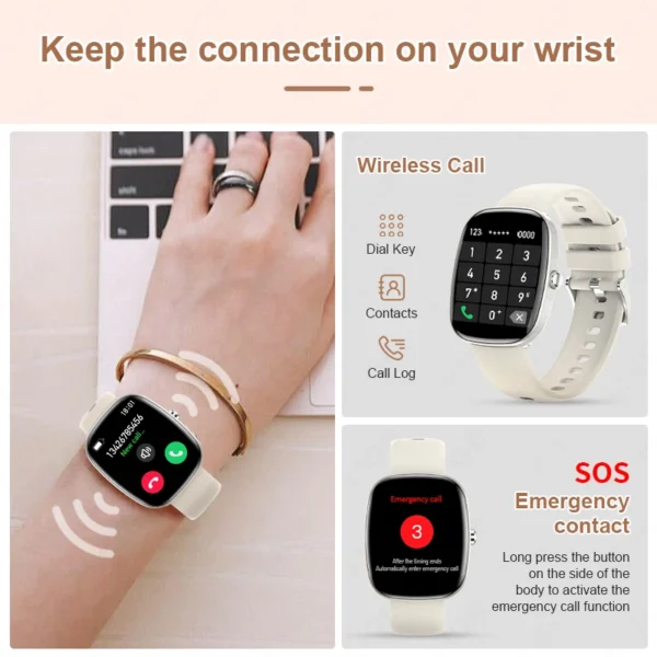 LIGE Waterproof Smart Watches Men 1.96 inch Reminder Bluetooth calling 350mAh Smartwatch Women 100+ Sport Mode Monitor Bracelet - Image 2