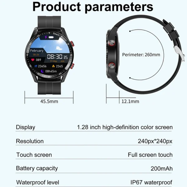 HW20 ECG+PPG Bluetooth Call Smart Watch 2022 Men Full Touch Sport Watch Health Tracker Men Smartwatch Waterproof For Android IOS - Image 6