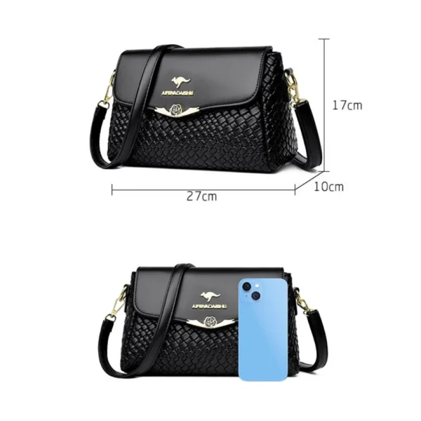 Luxury Handbag Women Bags Designer Pu Leather Knitting Shoulder Messenger Crossbody Bags for Women Mother Bolsa Ladies Hand Bag - Image 5