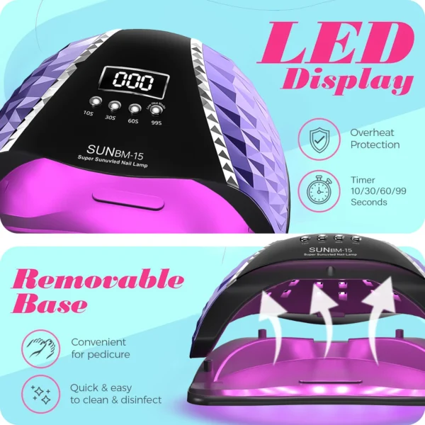 DianaBeauty UV LED Nail Lamp 66LEDs Nail Dryer with Auto Motion Sensor Professional UV Light Cabin for Nail Polish Manicure Lamp - Image 3