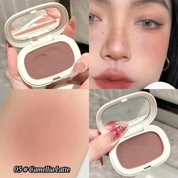 Single Color Blush Silky Texture High Color Rendering No Powder Feeling Low Saturation Long-lasting Natural Matte Blush Cream - Image 5