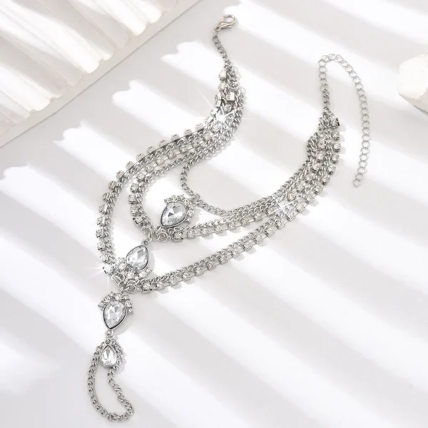 1PC Fashion Multi layer Copper Claw Chain Water Drop Foot Chain Outdoor Tourism Beach Banquet Party Festival Gift-806011 - Image 4