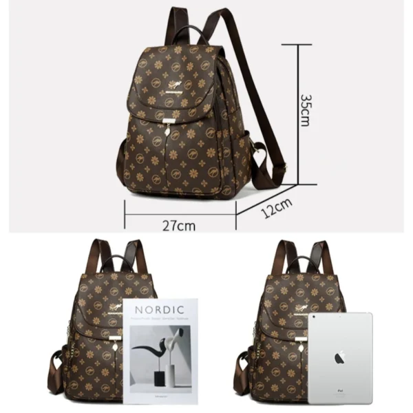 Ladies Backpack Designer High Quality Pu Leather Women Bag Luxury Printed Tassels School Bags Large Capacity A4 Backpacks Sac - Image 5