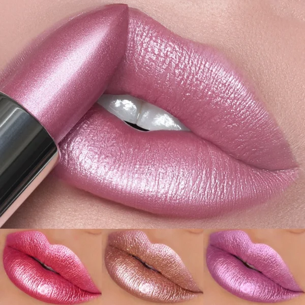 19 colors glitter lipstick hydrating red pink sparkling shine lip color highly pigmented lip tints metallic finish lip makeup - Image 2