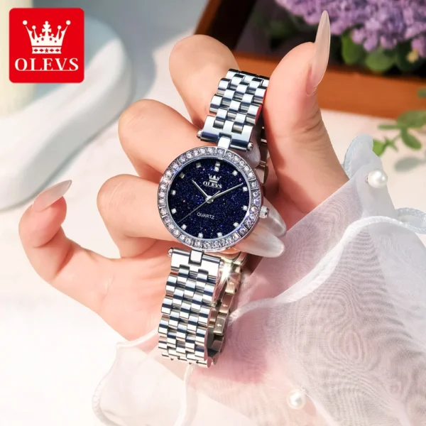 OLEVS 3641 Womens Watch Elegant Simple Quartz Watch Zircon Scale Waterproof Luminous Starry Dial Ladies Watch Gifts Original - Image 3