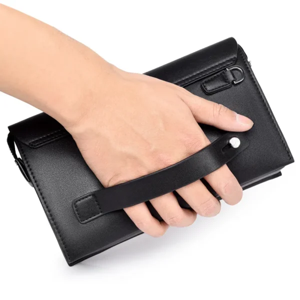 High Quality Solid Color Zipper Design Password Lock Buckle Men's Business Handbag Bag For Men Bolso Hombre Sac A Main 2025 - Image 3