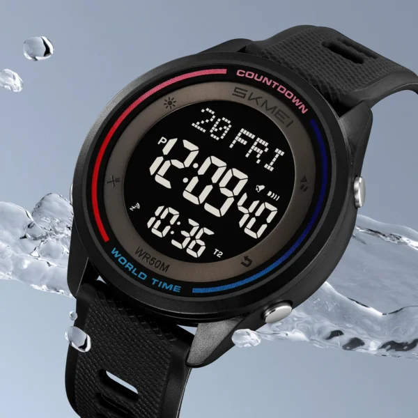 SKMEI Military Digital Wristwatches For Men Women Outdoor Waterproof World Time Clock Watches Fashion Sports Watch Reloj Hombre - Image 2