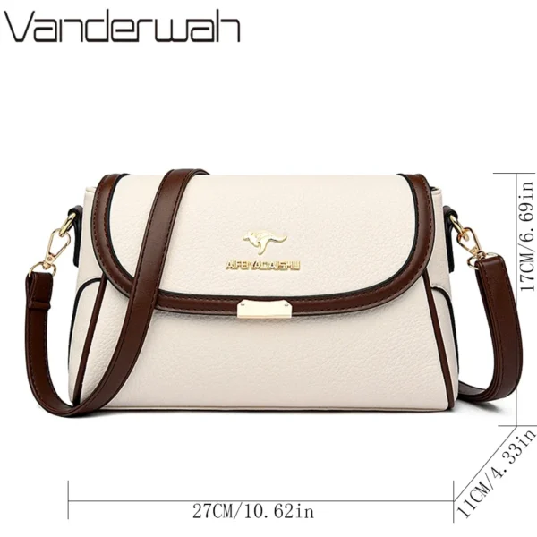 Solid Color High Quality Leather Small Shoulder Bagsfor Women 2024 New Messenger Bags with StrapDesigner Crossbody Bag Sac AMain - Image 4