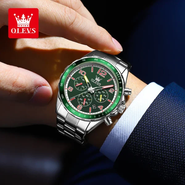 OLEVS ATY714 Mens Watch Classic Fashion Original Quartz Watch Waterproof Luminous Multifunctional Chronograph Watch With Box - Image 3