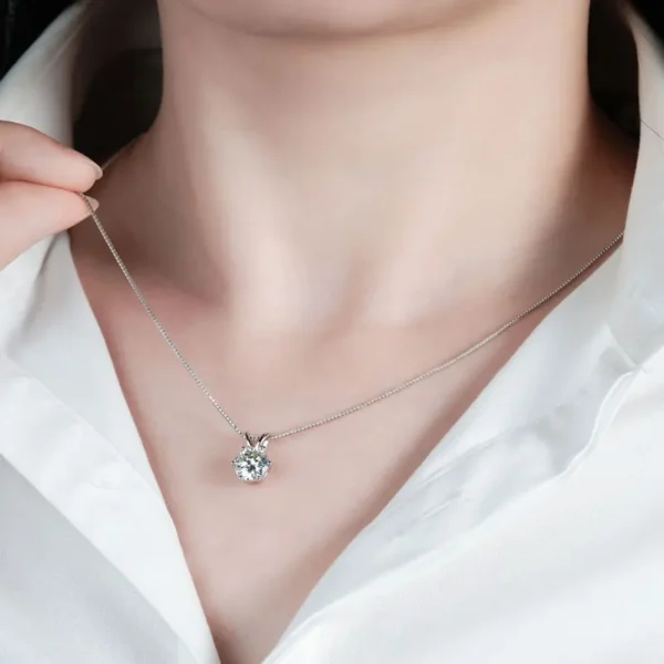 Classic 0.5CT-5CT D Moissanite Pendant Necklace Adjustable Chain 925 Silver for Women GRA Certificate 2CT 3CT 4CT Lab Diamond - Image 6