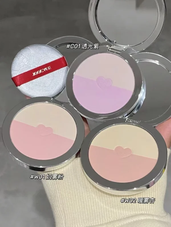 JOOCYEE Gem Sandwich Powder Two-color Makeup Setting Fog Matte Ddurable Honey Invisible Pores Oil Control Delicate - Image 2