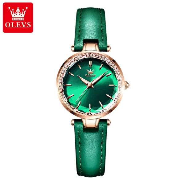 OLEVS 6645 Brand Quartz Watch for Women Fashion Diamond-encrusted Bezel Ladies Dress Wristwatch Fashion Elegant Waterproof Watch - Image 4
