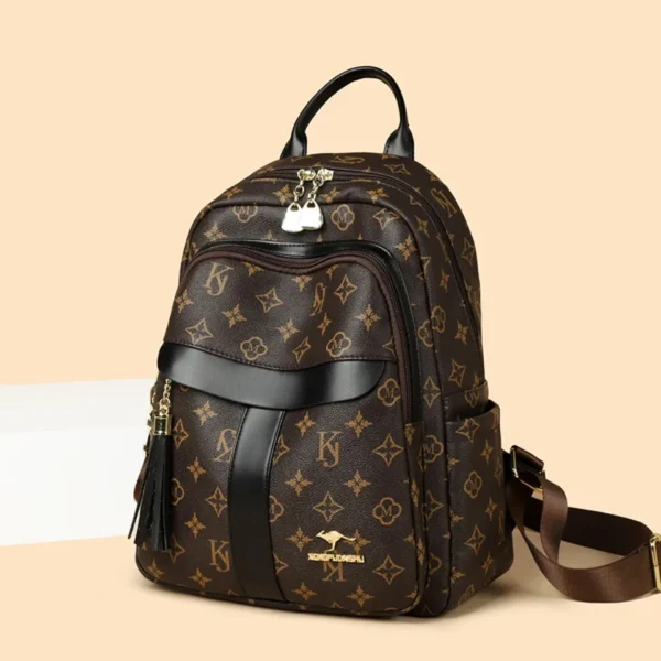 Ladies Backpack Designer High Quality Pu Leather Women Bag Luxury Printed Tassels School Bags Large Capacity A4 Backpacks Sac - Image 2