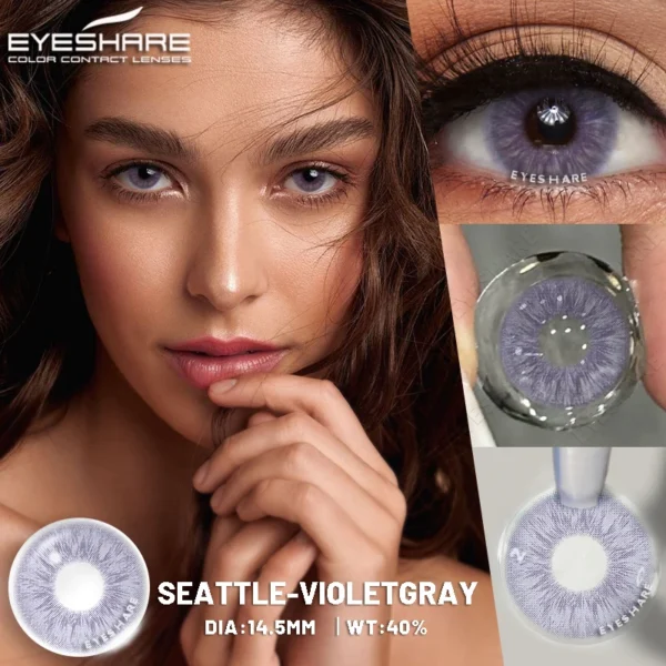 EYESHARE Color Contacts for Eyes 1Pair Blue Eye Contacts Gray Pupils Brown Lenses Green Eye Contact Lenses Beauty Makeup Yearly - Image 5