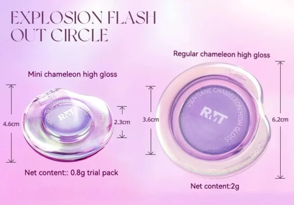 RMT High Gloss Chameleon Highlight Matte Purple Fine Powder Cream Blusher Shiny Face Brightening Integrated Plate ROMATIC Makeup - Image 6