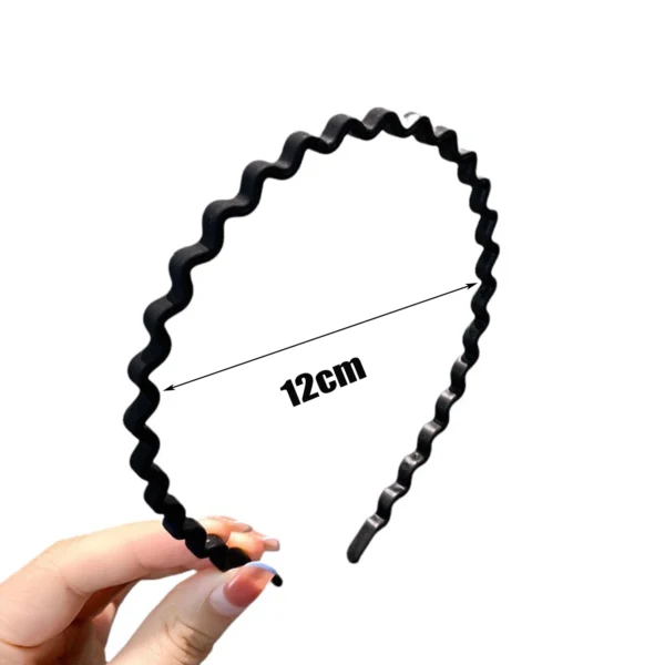Unisex Metal Wavy Spring Hair Hoop Black Non Slip Outdoor Sports Headbands For Women Men Simple Hairband Face Washing Headdress - Image 6