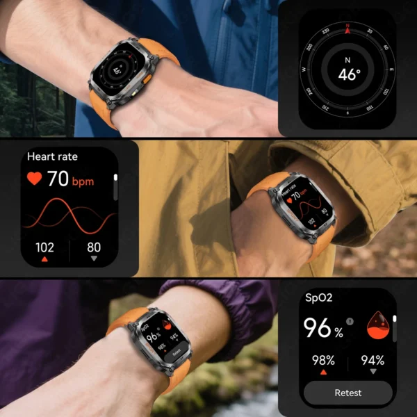 LIGE New 630mAh Battery GPS Smart Watch LED Flashlight Outdoor Sport Watch Compass Bluetooth Call 2.01" HD Screen Smartwatch Men - Image 6