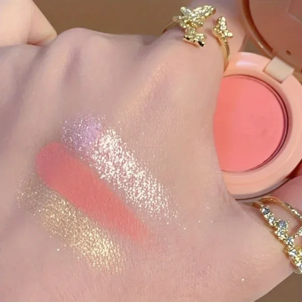 3in1 Blush Palette Pressed Highlighter Palette LongLasting Waterproof Matte Highlighter Shimmer Blush Makeup - Image 4