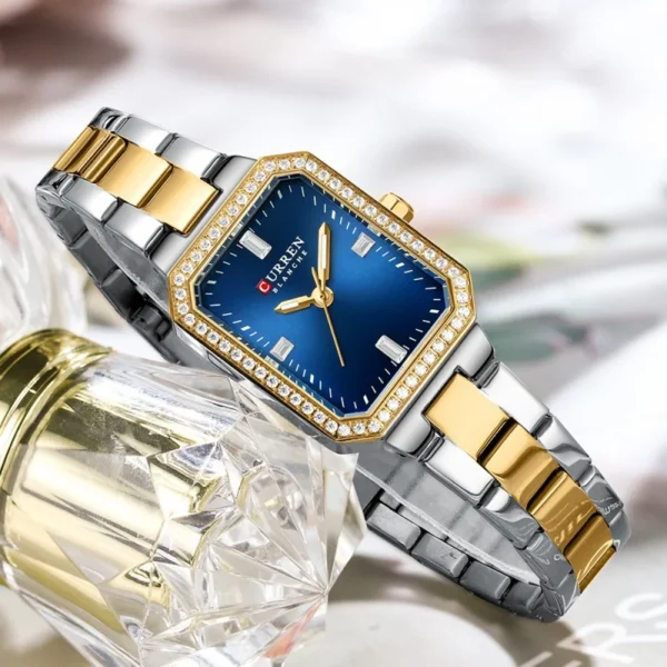 CURREN 9102 Casual Blue Quartz Ladies Girl Wristwatch Top Brand Original Watch For Women Luxury Waterproof Luminous Watches - Image 2