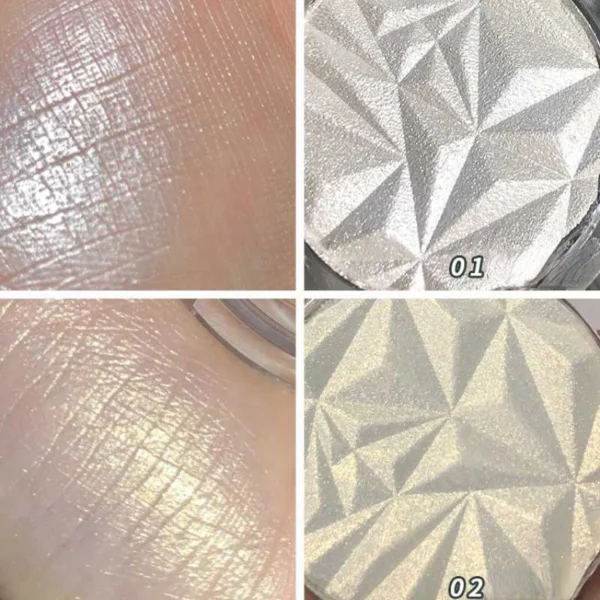 2 Colors Diamond Highlighter Powder Palette Glitter Face Contour Brighten Makeup Shimmer Ultra-concentrated Illuminate Cosmetic - Image 4