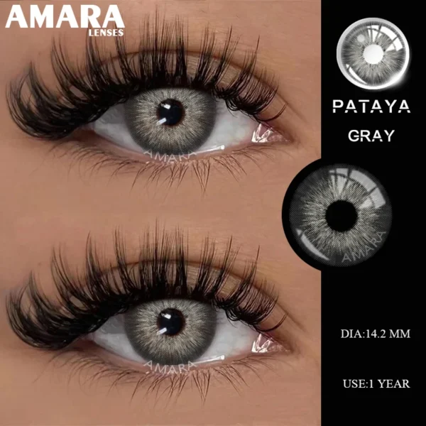 AMARA 1Pair Myopia Lenses Colored Contact Lenses for Eyes Lenses With Diopters Prescription Fashion Lenses Gray Eyes Lens Yearly - Image 4