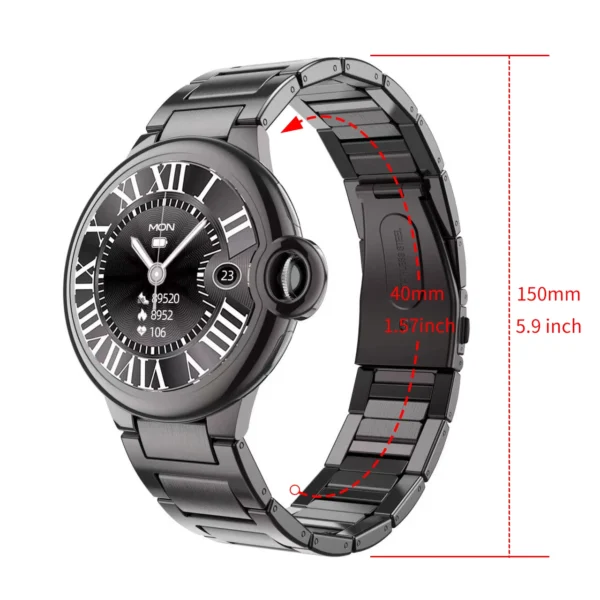 Aiweile New Fashion AW28 Smart Watch For Men Women's Wristwatch Connected Watch Steel Leather Strap Bluetooth Calls For Gift - Image 6