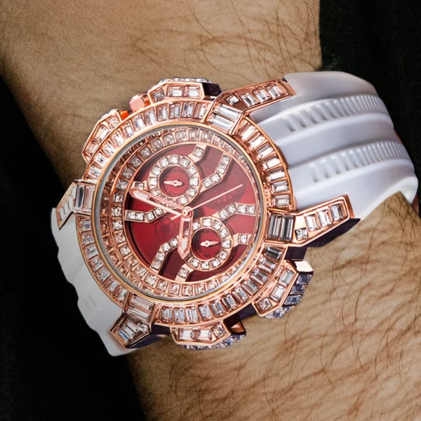 MISSFOX New Red Quartz Watch For Men Luxury Hip Hop Streetwear Clock Waterproof Diamond Watches AAA Quartz Men's Wristwatches - Image 4