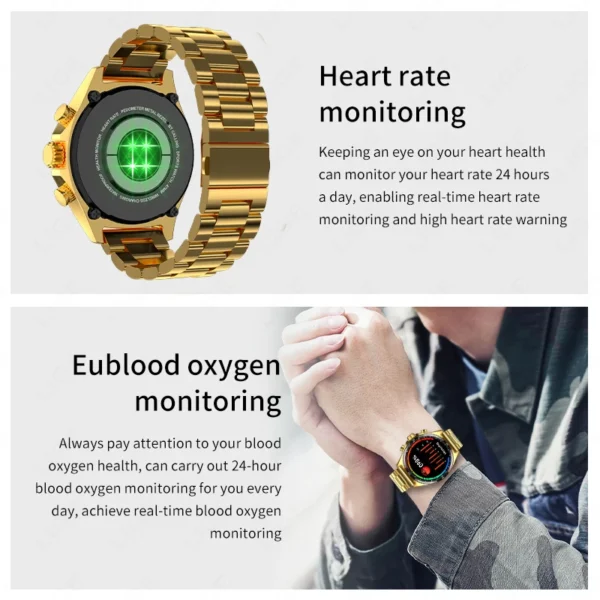 LIGE New GPS Smart Watch Men Outdoor Compass Sport Fitness Bracelet Bluetooth Call Clock Waterproof NFC Steel Smartwatch For Men - Image 5