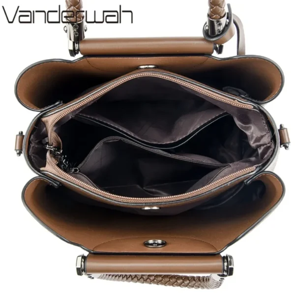 VANDERWAH 3 Layer Design Women's Handbags Luxury Designer Shoulder Crossbody Bags High Quality PU Leather Ladies Casual Tote Bag - Image 6