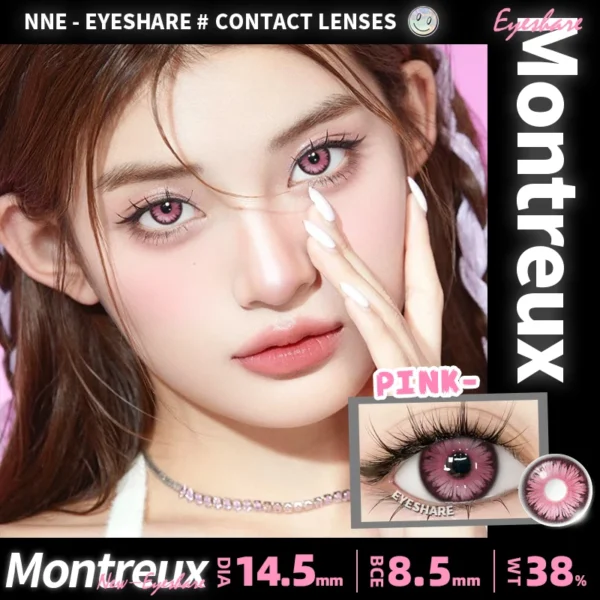 EYESHARE 1 Pair Purple Lenses for Eyes Color Contacts Lens Anime Pink Lenses Blue Pupils for Eyes Y2K Lenses for Natural Eyes - Image 3