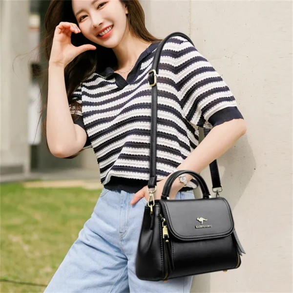 Women's Soft Leather Top-Handle Bags Luxury Design Shoulder Messenger Bags High Quality Handbags and Purses Commuting Sac a Main - Image 3