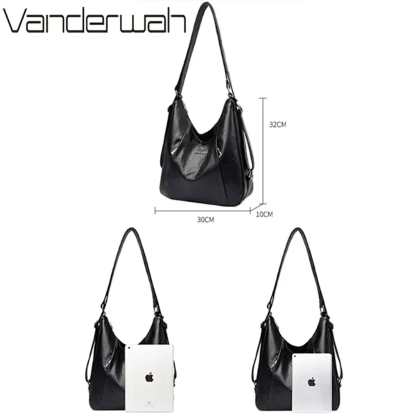 High Quality Leather Luxury Handbags Women Bags Designer Multifunction Shoulder Bags for Women Travel Back Pack Bolsa Feminina - Image 4