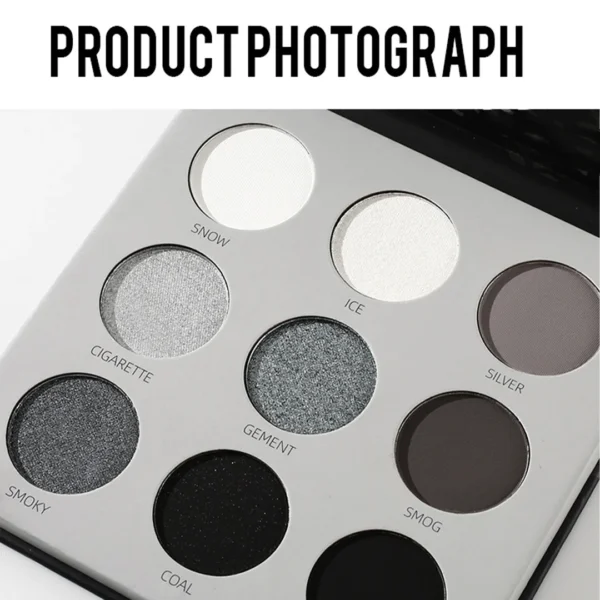 9 Color Eyeshadow Palette Panda Punk Metal Dark Grey Matte Smoky Eyes Makeup Palette Long Lasting Highly Pigmented Waterproof - Image 6