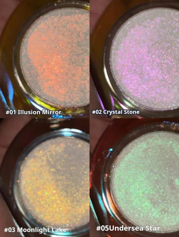 RMT High Gloss Chameleon Highlight Matte Purple Fine Powder Cream Blusher Shiny Face Brightening Integrated Plate ROMATIC Makeup - Image 4
