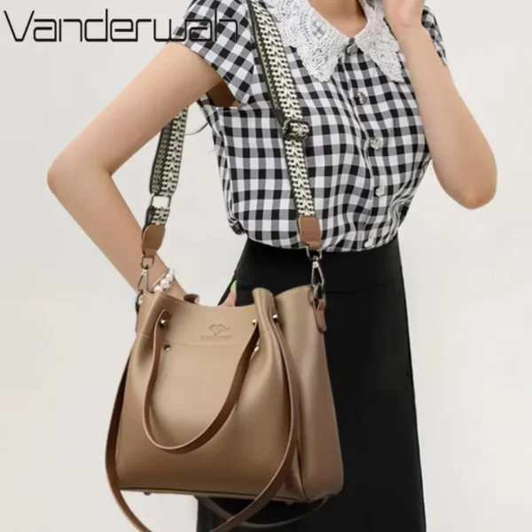 High Quality Pu Leather Shoulder Crossbody Bags for Women 2025 Luxury Handbags Women Bags Large Capacity Tote Messenger Bag - Image 3