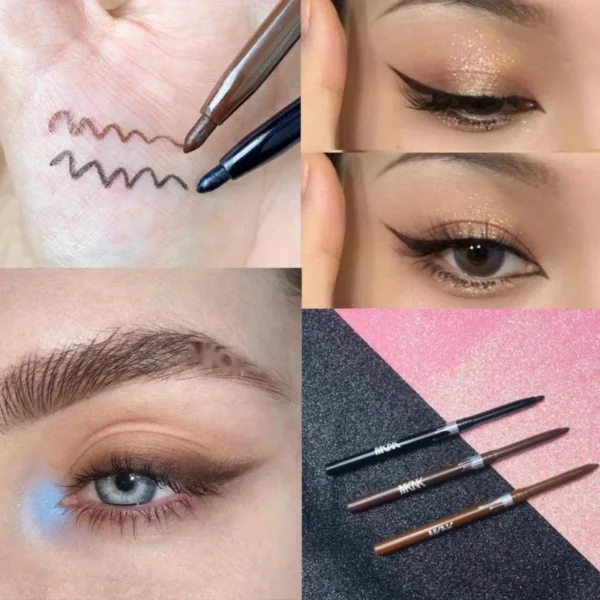 Waterproof Black Brown Eyeliner Gel Pencil Ultra-fine Matte Smooth Quick Dry Non-Smudge Easy Wear Eyeliner Pen Makeup for Eyes - Image 4