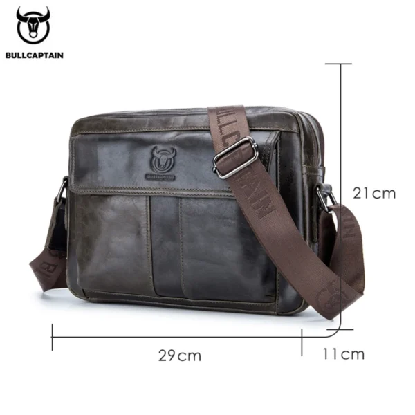 BULLCAPTAIN Genuine Leather Men's Crossbody Bag Large Capacity Casual Multifunctional Handbag A Fashion Business Briefcase - Image 6
