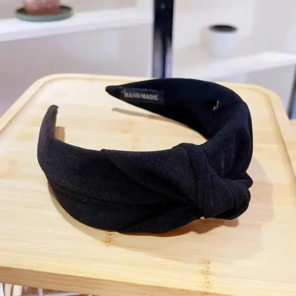 Fashion Solid Wide Knot Fabric Twist Hairbands for Women Girls Bezel Hair Hoops Party Hair Accessories Korean Ladies Headbands - Image 3