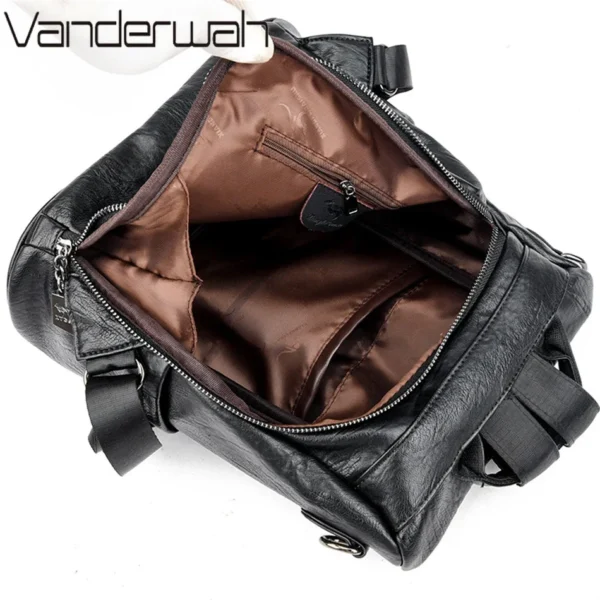 Women's Crocodile Pattern Backpack Leather School Bookbags for Girls Bagpack Large Capacity Designer Travel Rucksack Mochilas - Image 6