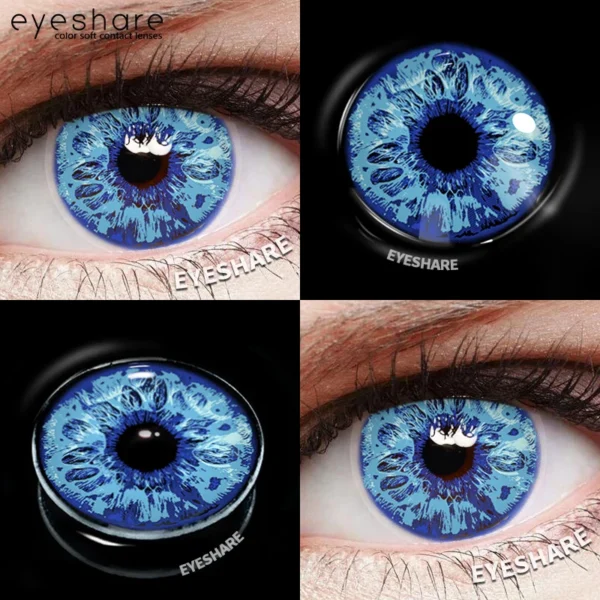 EYESHARE 1pair Halloween Colored Contact Lenses Cosplay White Crazy Contact Lenses Anime Red Eye Lenses Blue Makeup Contact Lens - Image 3