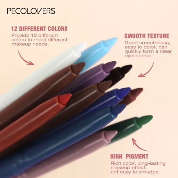 White Waterproof Eyeliner Gel Pencil Green Brown Lying Silkworm Pen Soft High Pigment Matte Eyeliner Lasting Shiny Eye Makeup - Image 5
