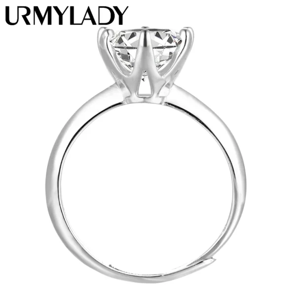 URMYLADY GRA Certified 1-3CT Moissanite Ring VVS1 Lab Diamond Adjustable Ring for Women Engagement Promise Wedding Band Jewelry - Image 5