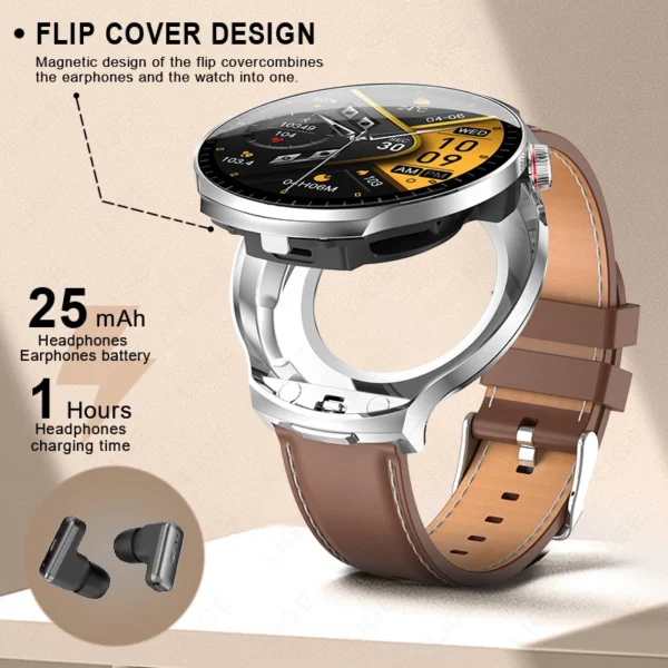 LIGE 2025 New TWS 2-In-1 Headset Smart Watch 1.85" Bluetooth Call Men Earphone Smartwatch Heart Rate Health Monitor Music Watch - Image 2