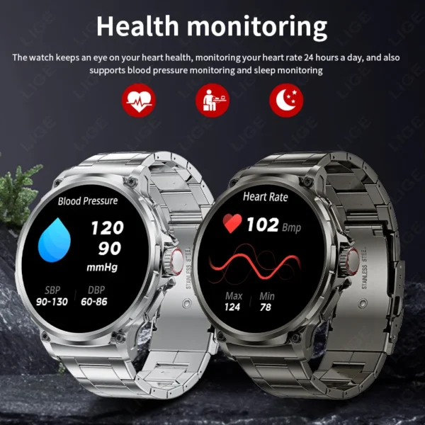 LIGE New 1.85-inch Ultra HD Smart Watch Men Outdoor GPS Tracker Bluetooth Call 710 Mah Large Battery Sports Fitness Smartwatch - Image 2