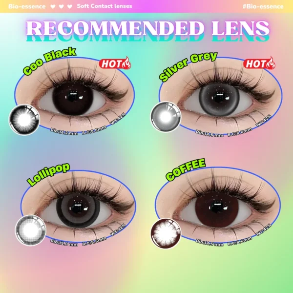 Bio-essense 1 Pair Big Eyes Black Lenses Korean Natural Lenses Color Contact Lenses Eyes with Gray Beautiful Pupil Lentes - Image 6