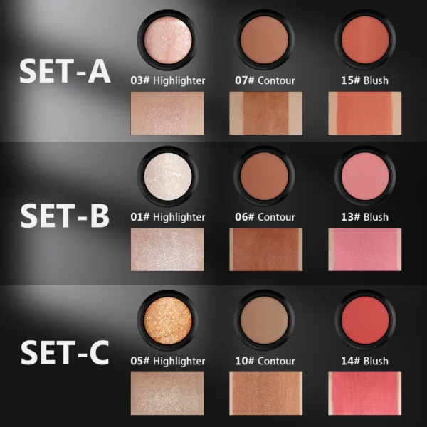 4pcs Contour Stick, Highlighter Stick, Blush Stick 4pcs Cream Contour Kit with Contour Brush, Create Face Contour, Non-greasy - Image 3