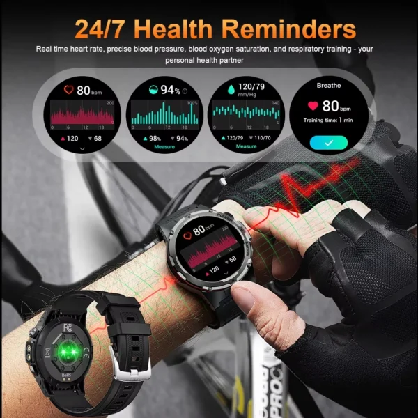 NEW For XIAOMI Outdoor Sports Smart Watch Men GPS Trackr Health Monitor BT Call NFC UV infrared Laser 5ATM Waterproof Smartwatch - Image 6