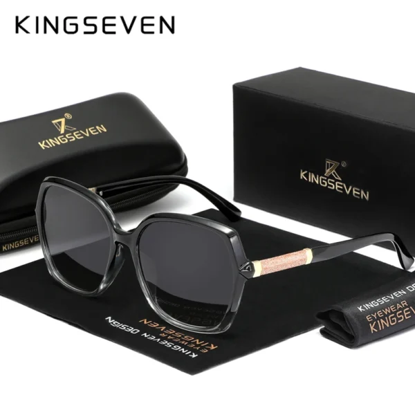 KINGSEVEN Designer Fashion Women Sunglass Polarized Anti-UV400 Butterfly Large Frame Glasses for Lady Shopping Vacation - Image 2