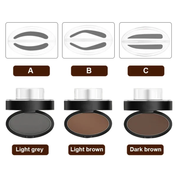 Eyebrow Powder Stamp Tint Stencil Kit Cosmetics Professional Makeup Waterproof Eye Brow Stamp Lift Eyebrow Enhancers Stencil Kit - Image 3